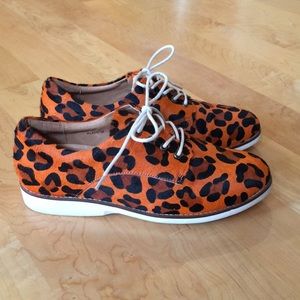 CASSINI Absolute Comfort Leopard Calf Hair Oxford Shoes